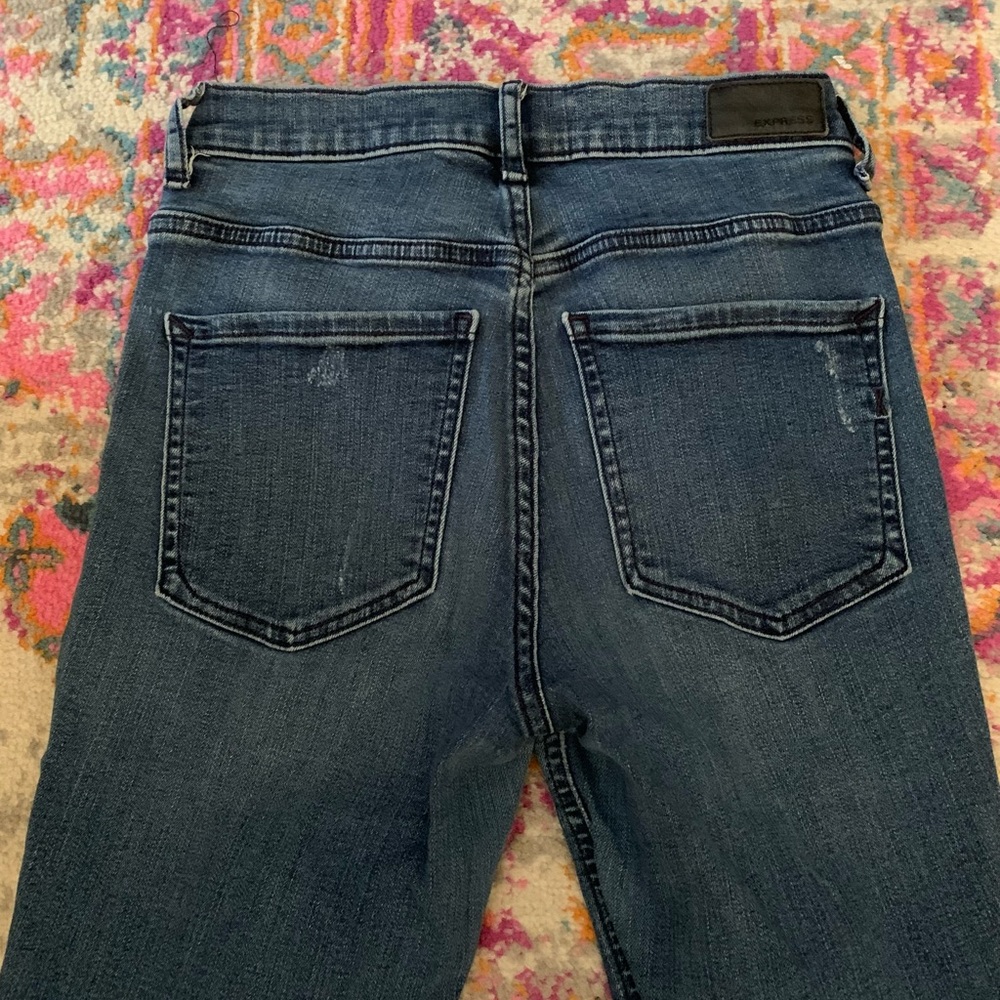 Express High Rise Ripped Skinny Jeans - Picture 5 of 6